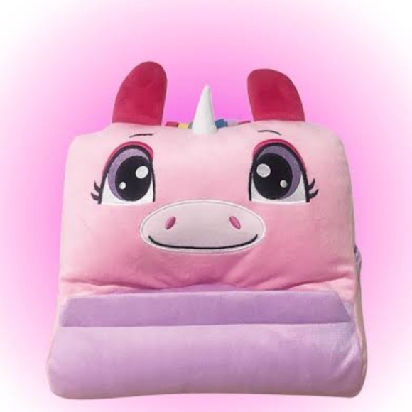 Plush Unicorn Pillow. Tablet , Book, Phone Holder. Purple And Pink NEW with Tags - Picture 1 of 9